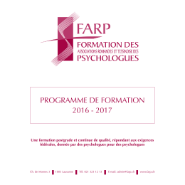 cf. document ci-joint. - Association Vaudoise des Psychologues