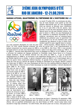 Jeux Olympiques à Rio - Lausanne