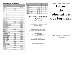 Dates de plantation des légumes - The Urban Farm Museum Society