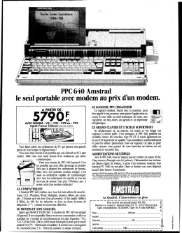 PPC 640 Amstrad le seul portable avec modem au prix d`un modem.