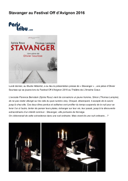 Stavanger au Festival Off d`Avignon 2016
