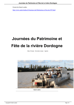 Journées du Patrimoine et Fête de la rivière Dordogne - Saint