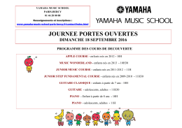 JOURNEE PORTES OUVERTES - Yamaha Music School Paris Bercy