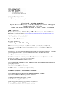 Programme - Université de Genève