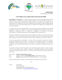 communiqué de presse - Carrefour jeunesse-emploi de Beauce-Sud
