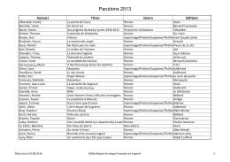 Parutions 2013