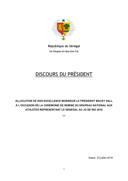 Voir le discours au format PDF - Présidence de la République du