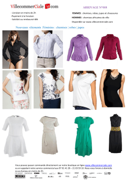 ARRIVAGE N°008 Nouveaux vêtements Féminins : chemises | robes