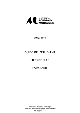 Guide Licence Espagnol 2015-2016 - Accueil