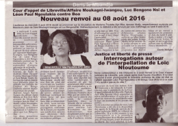Cour d`appel de Libreville/Affaire Moukagni Iwangou, Luc Bengono