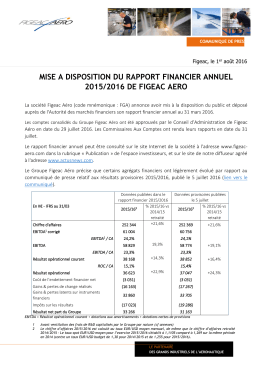 mise a disposition du rapport financier annuel 2015