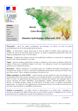 Dernier bulletin de situation hydrologique Loire