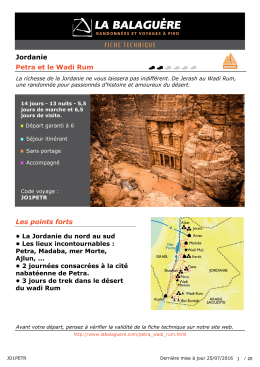 Jordanie Petra et le Wadi Rum Les points forts