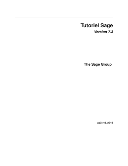 Tutoriel Sage - SageMath Documentation