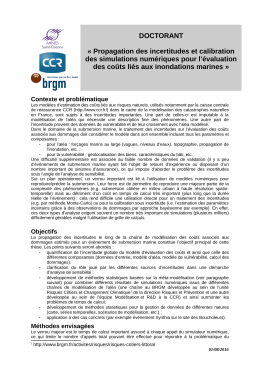 DOCTORANT « Propagation des incertitudes et calibration des