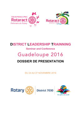 DISTRICT LEADERSHIP TRAINNING – DS Juil 2016