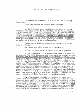 Compte-rendu de la séance du 27 novembre 1959