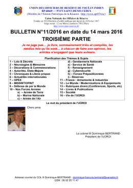 Bulletin n° 11-3-2016 - UNOR-AOR-NC