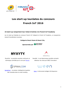 Les start-up lauréates du concours French IoT 2016