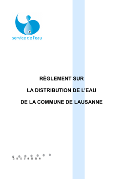 règlement sur la distribution de l`eau de la commune de lausanne