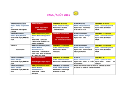Pour consulter le planning des activités du PASA, cliquez ici