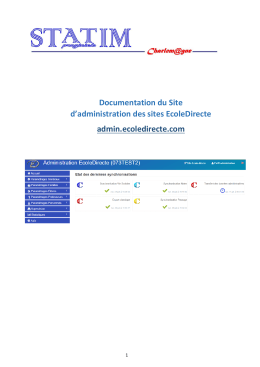 Documentation du Site d`administration des sites EcoleDirecte