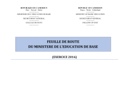 feuille de route du ministere de l`education de base