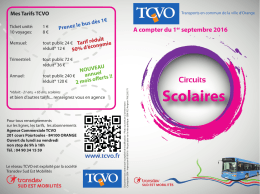 www.tcvo.fr A compter du 1er septembre 2016