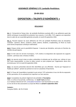 exposition « talents d`adhérents - UTL