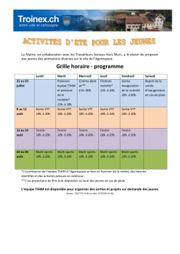 Grille horaire - programme