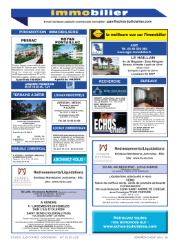 Immobilier du 5 août 2016 - Les Echos Judiciaires Girondins