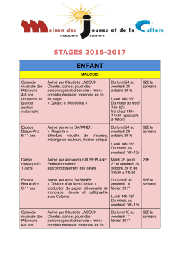 stages 2016-2017 - MJC MAUGUIO