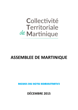 Recueil des Actes de l`Assemblée de Martinique