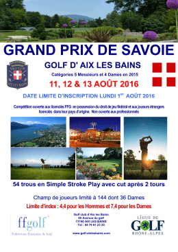 Affiche 2016 Grand Prix de Savoie