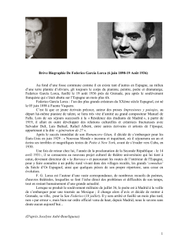 Brève Biographie De Federico García Lorca (6 juin 1898