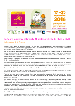 Bio et Local 2016 - La Ferme Augeronne