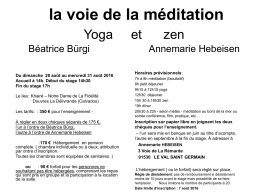 Descriptif du stage. - Annemarie Hebeisen. Stages zen yoga