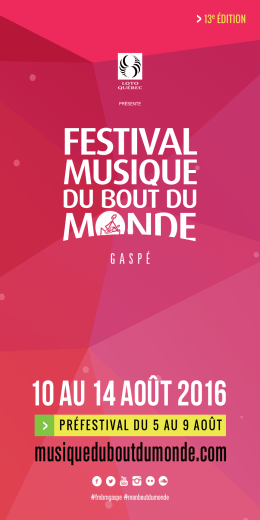 Programme officiel 2016 - Festival Musique du Bout du Monde