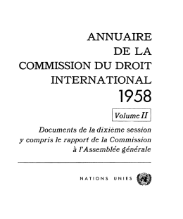 Annuaire de la Commission du droit international 1958 Volume II