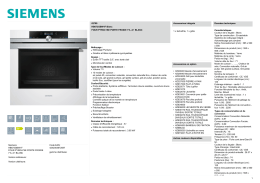 Siemens HB673GBW1F FOUR PYROLYSE PORTE FROIDE 71L A+