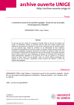 Thesis Reference - Archive ouverte UNIGE