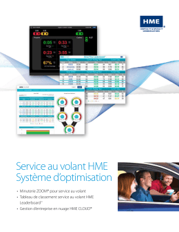 Service au volant HME Système d`optimisation