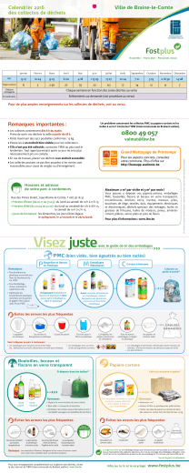 Calendrier 2016 des collectes de déchets Ville de Braine-le