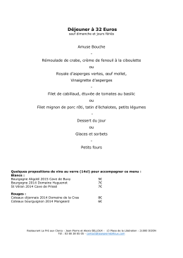 menus 110816 - Le Pré aux Clercs