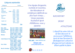 Plaquette du club - Rochefort Sport Athlétisme