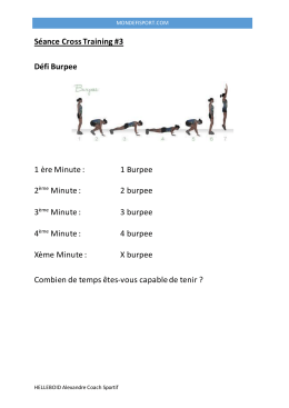 Séance Cross Training #3 Défi Burpee 1 ère Minute : 1 Burpee