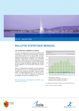 Bulletin statistique mensuel, juillet 2016