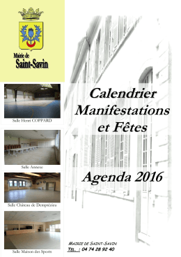 Calendrie rr Manifestations et Fêtes Agenda 2016