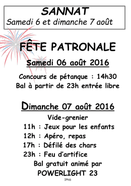 Fête communale du 6 et 7 août 2016