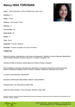 Télécharger le CV en format PDF - Sylvie Leclerc inc. Agence d